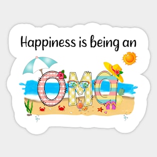 Happiness Is Being An Oma Summer Beach Happy Mother's Day Sticker